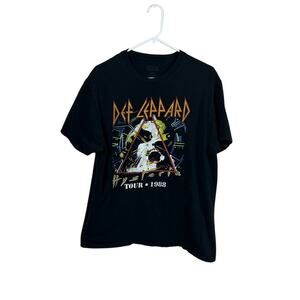 Def Leppard Black Hysteria Tour Band Tee size L